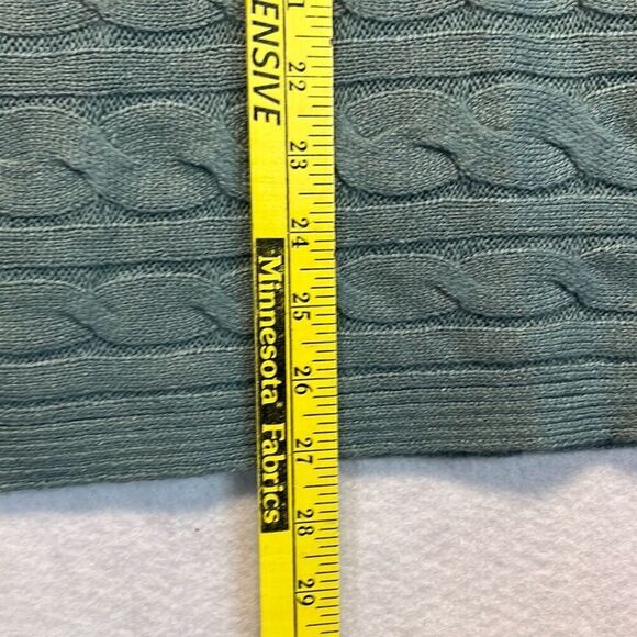 NWT J.JILL Sweater Women's XL Petite Storm Cloud Green Cable Knit Mock Neck $99 - Picture 7 of 16